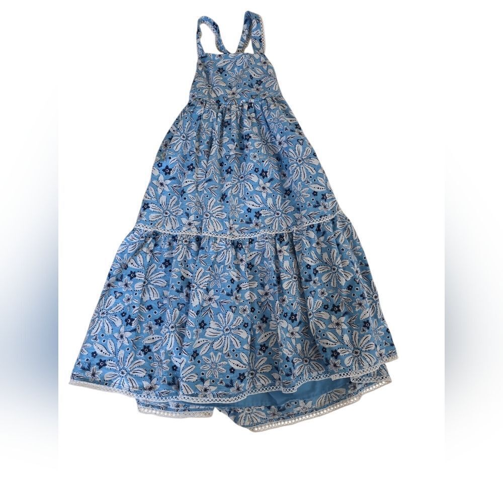Floral Blue Halter Dress Girls Size 10